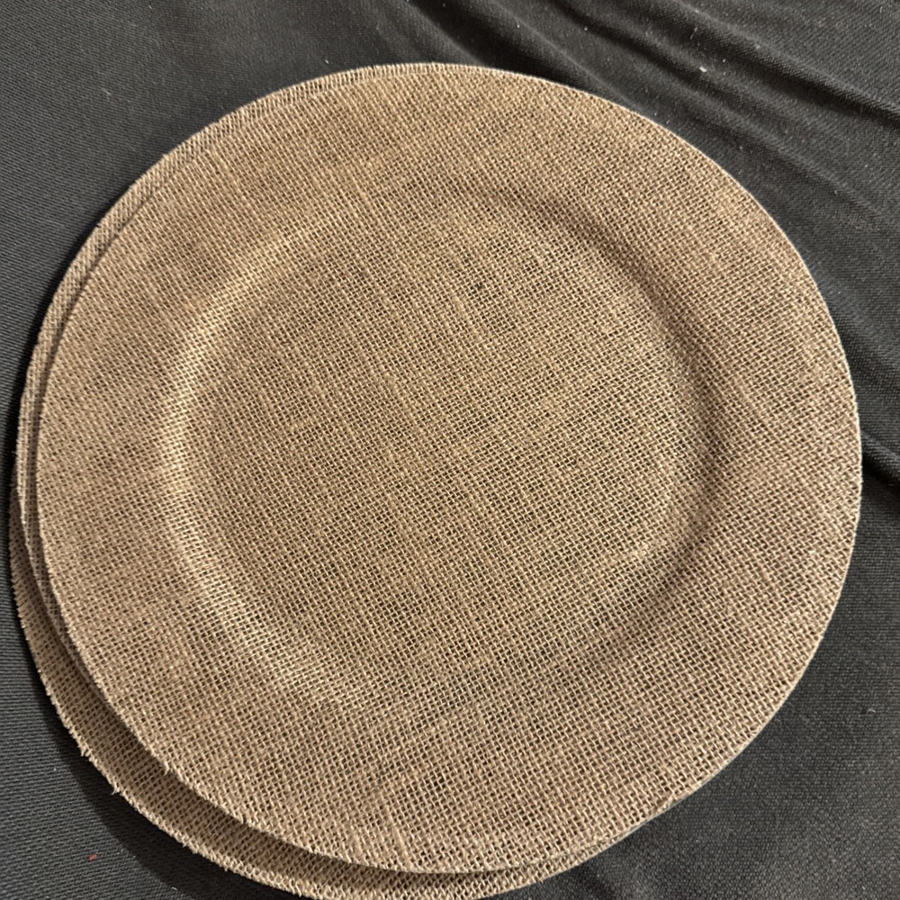 Fiddle And Fern Burlap Charger Plates‎ A Set Of 15